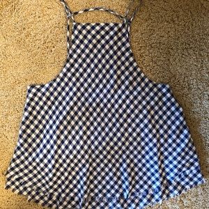 American Eagle Navy Gingham Tank Top